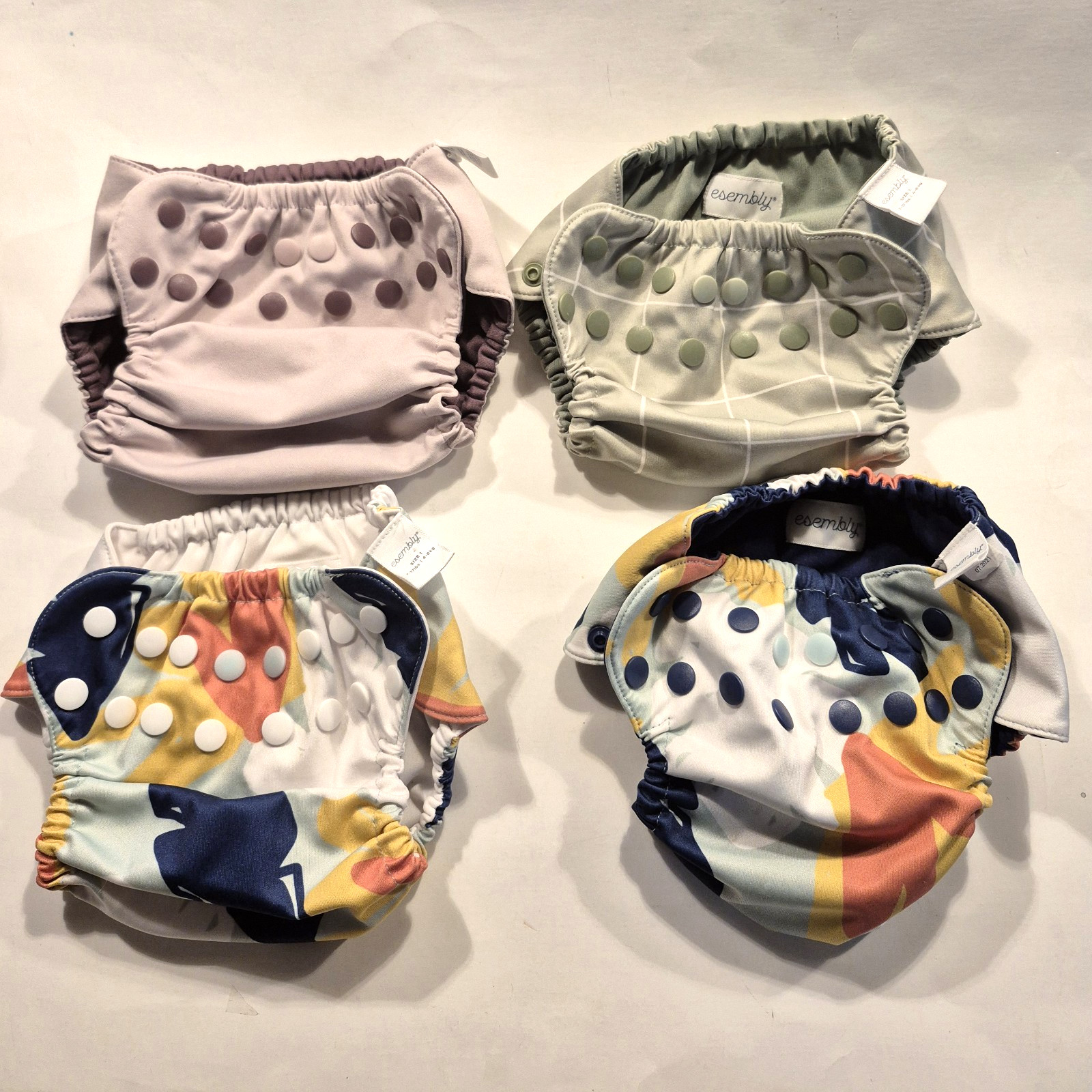 Lot Of 4 Esembly Cloth Outer Diaper  Size 1  Upcycled TPU Polyester