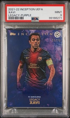 2021 Topps Inception UCC Xavi Hernandez Legacy Purple /25 Barcelona Spain PSA 9