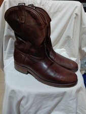 Double-H Dark Brown Leather Cowboy Boots UK 11 ( SOUTHEND)