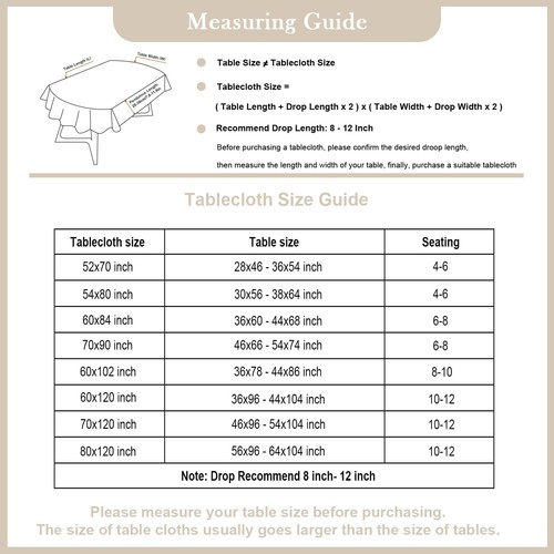Oval Tablecloth 60 x 84 Inch Washable Fabric Table Cloth Solid Black Table Co... - Picture 6 of 8