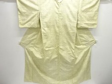 7599939: JAPANESE KIMONO / ANTIQUE KIMONO / SILK / TSUMUGI / WOVEN ARROW FEATHER