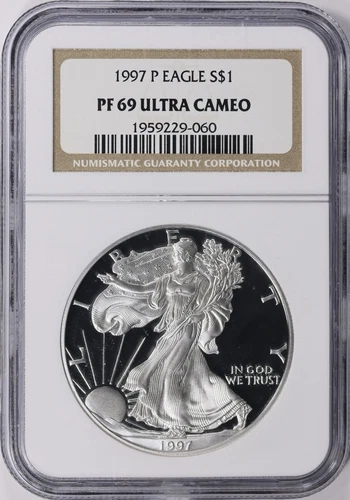 1997-P Proof Silver Eagle NGC PF69UC Brown Label
