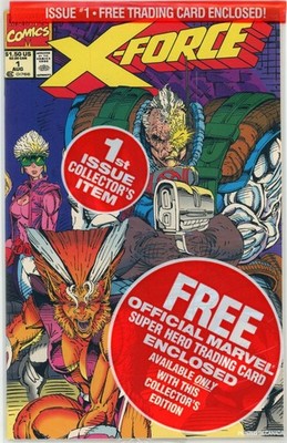 X-Force #1 1991 Marvel Comics Polybagged Comic Book Deadpool Card