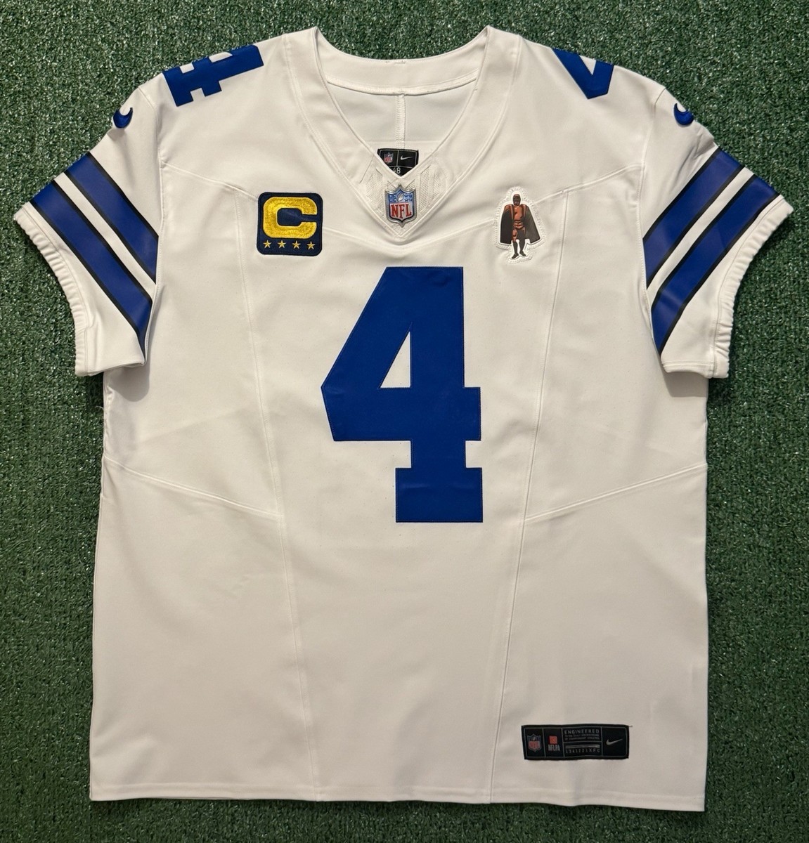 adidas Dak Prescott NFLクリート 白×青 新品 Amazon.com: Dak Prescott Dallas Cowboys #4 White Kids Youth 8-20 スパイク