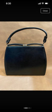 Vintage-style Black Top-handle Handbag