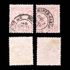 5412 Monaco SG15a 15c Pink & Pale Pink. 1891. Sc#17 Mi15 Used. C£27