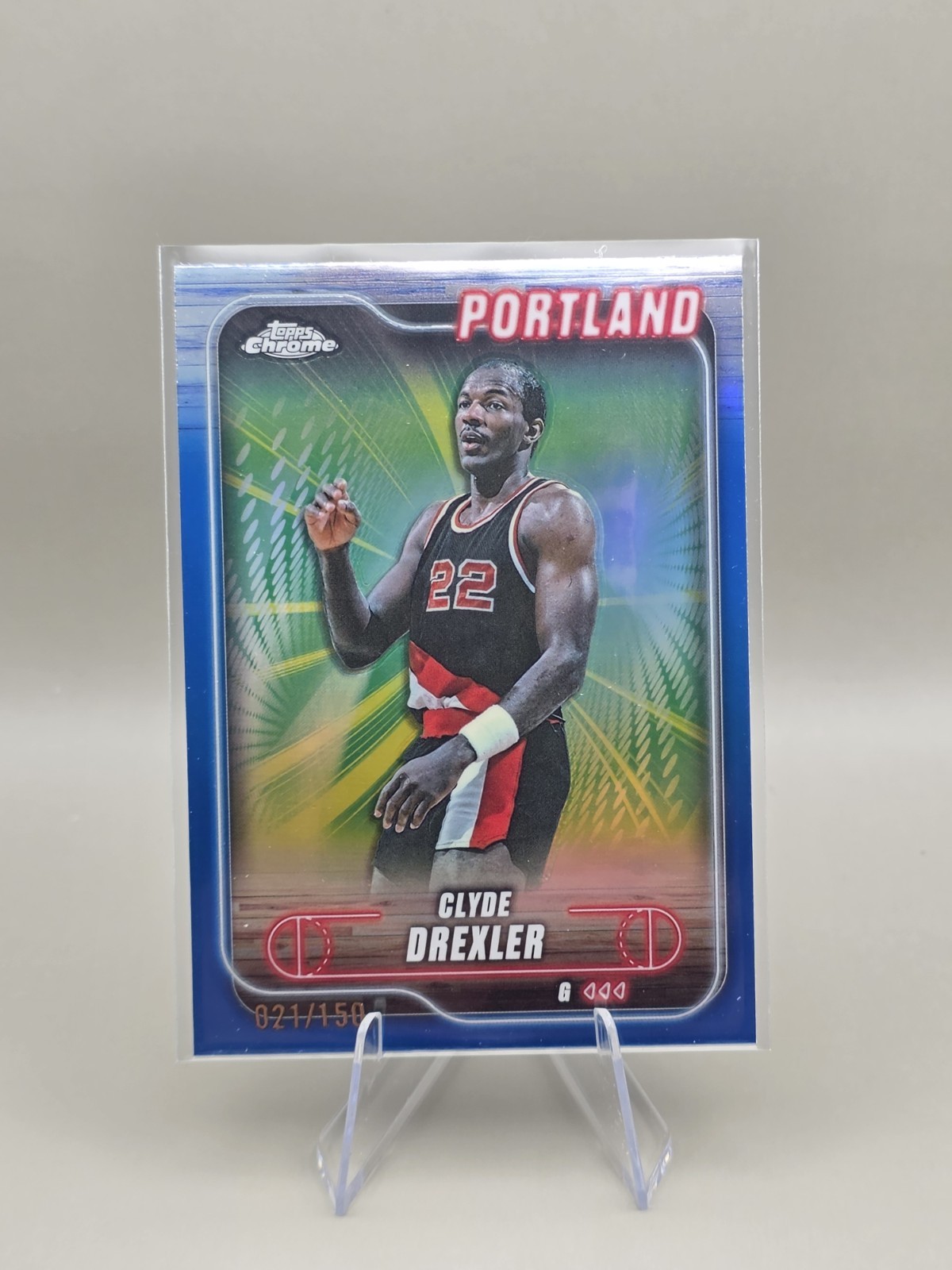 2024-25 Topps Chrome - Clyde Drexler #30 Blue Refractor /150