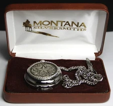 Montana Silversmiths 46mm Quartz Pocket Watch w/ Hunter Case - New