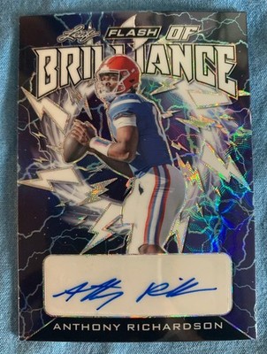 2022 Anthony Richardson Leaf Flash Of Brilliance RC Auto card Florida Gators /4