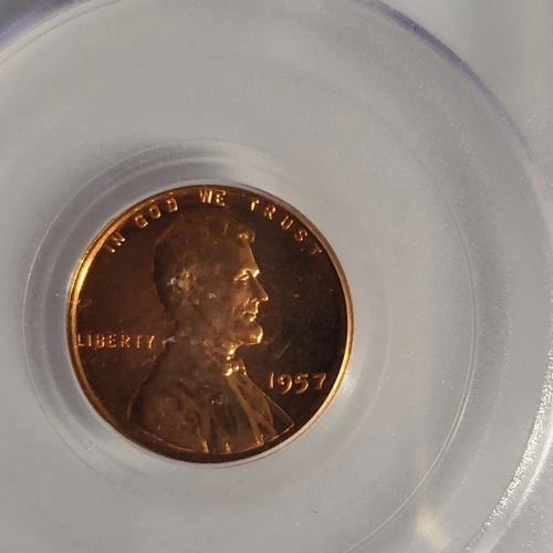 1957 Lincoln Wheat Small Cent Bronze Coin RD PCGS PR66RD Proof Uncirculated
