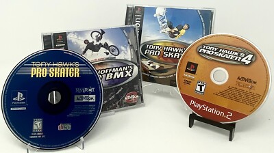 PlayStation 1 Lot - 4 Games - Tony Hawk's Pro Skater 1, THPS 2, THPS 4, Pro BMX