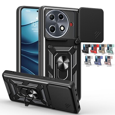 Slide Camera Protection Armor Back Ring stand Case For Tecno Camon 30S Pro 4G