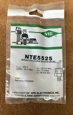 NOS NEW NTE Electronics NTE5525 SCR, 250VRM, 25A 