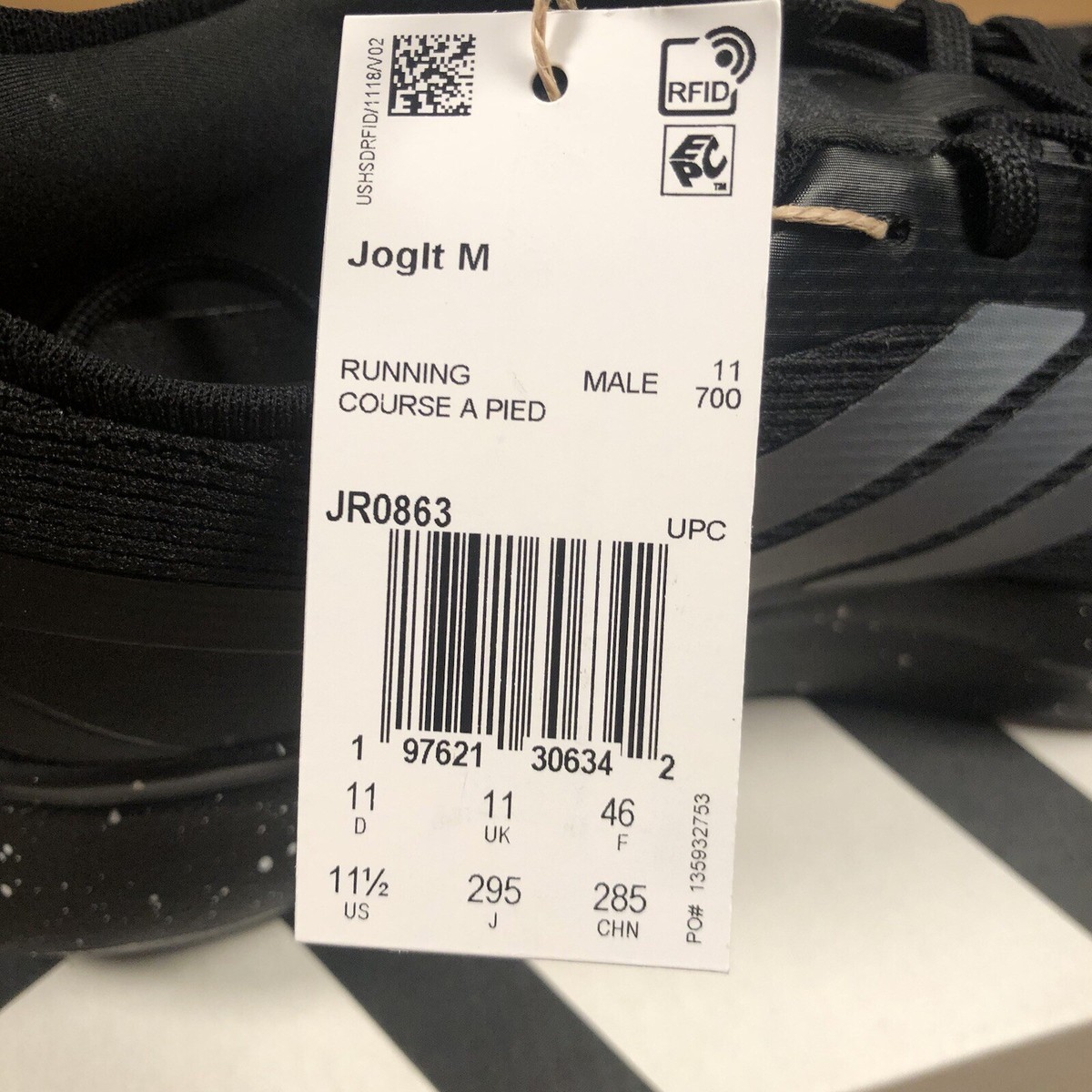 Adidas Jogit Running Training Shoes Black Iron Metallic JR0863