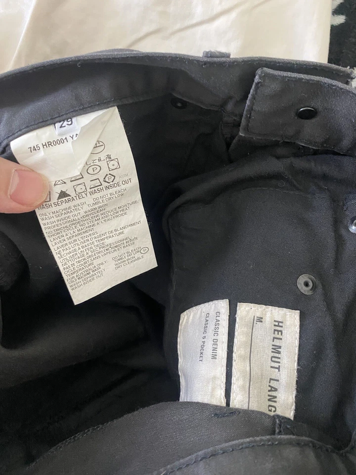 Vintage Helmut Lang Solid Black Men's Cotton Five Pocket Pants 29 - Image 3 of 3