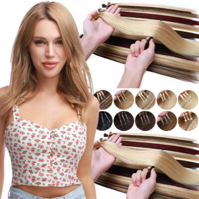 THICK 1G/S Nano Ring Russian Micro Loop Remy Human Hair Extensions I Tip Beads
