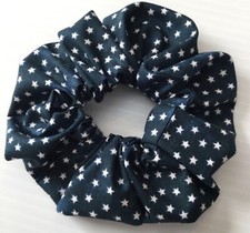 Stars on Navy Blue Scrunchie Ponytail Holder ...