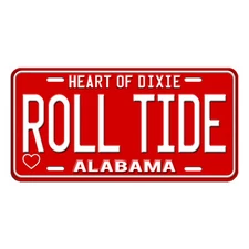 Alabama ROLL TIDE Flat Aluminum Vanity License Plate Tag