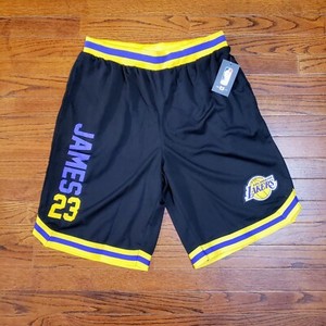 Lebron James Los Angeles Lakers Nba Basketball Shorts Men S Large Black 23 Unk Ebay