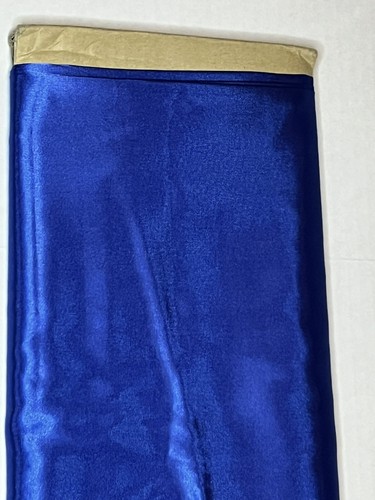 Blue Satin Fabric Uncut 1 1/2 Yards 58”x54” Craft Sewing Costume Purse Sewing - Picture 3 of 8