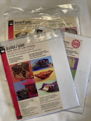 3 Pack New Dritz Interfuse Double-Sided Stiff Fusible Interfacing 14" x 18"