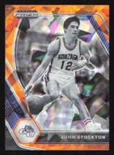 2021 Prizm Draft Picks JOHN STOCKTON Orange Ice card UTAH JAZZ Gonzaga Bulldogs