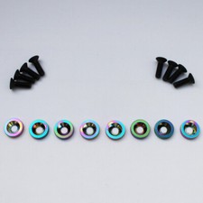 Plain Coloured M6 Anodized Aluminum Fender Washers & Bolts Engine Dress up