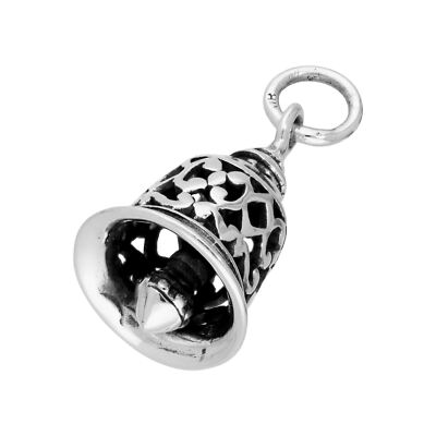 Sterling Silber 3D Ring Glocke Charm