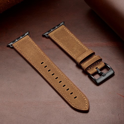 Correa de cuero de vaca para Apple Watch 10 9 8 7 6 5 SE 42/45/46/49mm Ultra 2 - Imagen 20 de 36
