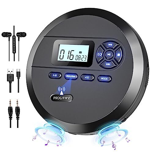 CD Player Portable, Portable CD Player with Speakers & FM Transmitter ...