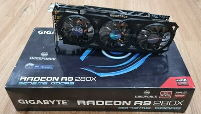 Boxed! Gigabyte AMD Radeon Windforce R9 280x 3gb GPU Graphics