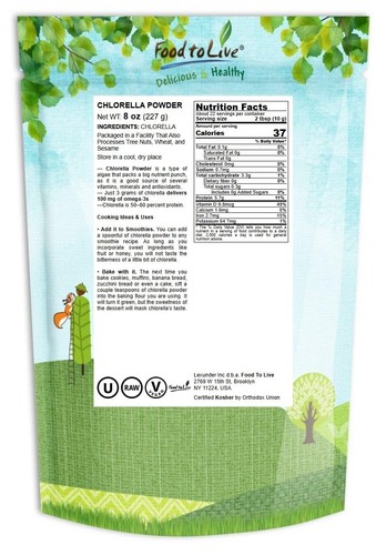 Food to Live Chlorella Powder, Powdered Algae - Picture 28 of 34