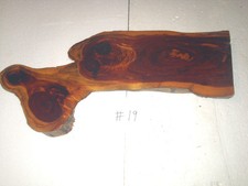  19 RED CEDAR NATURAL WOOD SLAB WITH BARK - 27" x 9" - completely finished 