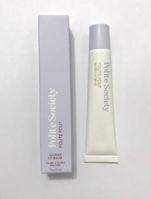 Polite Society Polite Pout Glossy Lip Balm. Coconut Cream. 15g/0.5oz NEW IN BOX