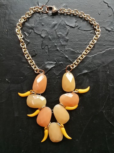 jewellery collar choker necklace jewelry lariat beaded layered stones boho tris - Picture 8 of 24