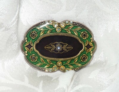 CATHERINE POPESCO SIGNED VINATAGE France Enamel & Rhinestone