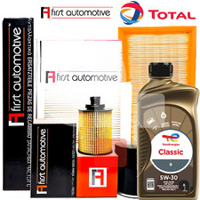 Kit Tagliando Per Citroen C2 C3 C4 1.4 HDI 1.6 HDI 4 Filtri+4LT Olio Total 5W30