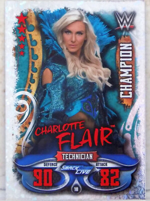 WWE CHARLOTTE FLAIR CHAMPION TOPPS SLAM ATTAX LIVE 2018 WRESTLING CARD DIVA AEW