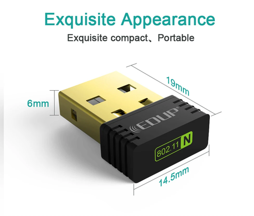 PC WiFi Adapter USB Dongle Wireless Booster LAN Adaptor 802.11n - Picture 7 of 8