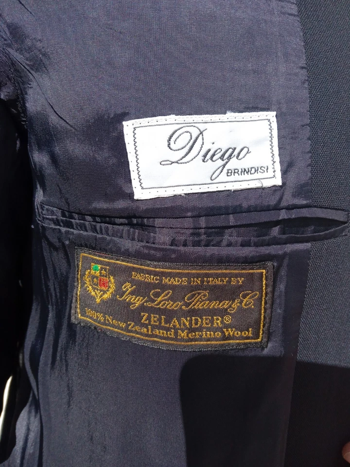 Diego Men's Navy Jacket Size 42 UK Loro Piana Zealander Merino Wool RRP £450 - Image 3 of 4