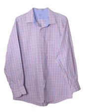 RALPH LAUREN CHAPS SHIRT men's size 18-34/35 white blue pink plaid CooolMax
