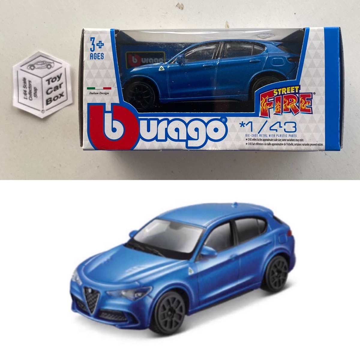 BBURAGO 1/43 - Alfa Romeo Stelvio (Blue - Street Fire - Boxed