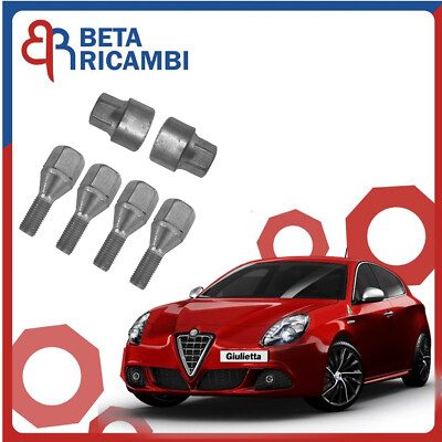 Bulloni Antifurto Per Ruote Auto Gruppo A1 - Compatibili Con Fiat 500, Alfa Mito, Giulietta E Altri Modelli