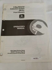 John Deere 3 Bag MCS Material Collection System Operators Manual Front Mowers