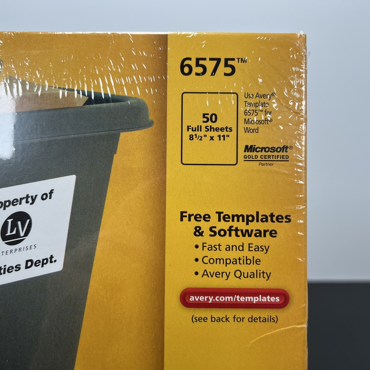 Avery 6575 Durable ID Labels 8-1/2 x 11 White 50 Labels (AVE6575