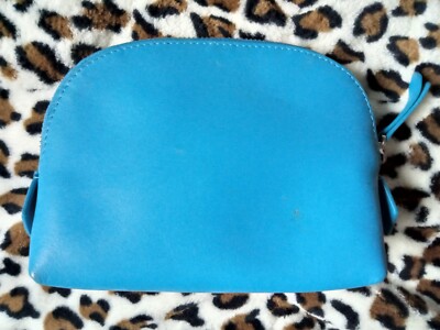 ROYCE NEW YORK Luxe Kosmetiktasche OZEANBLAU LEDER Designer MAKE-UP