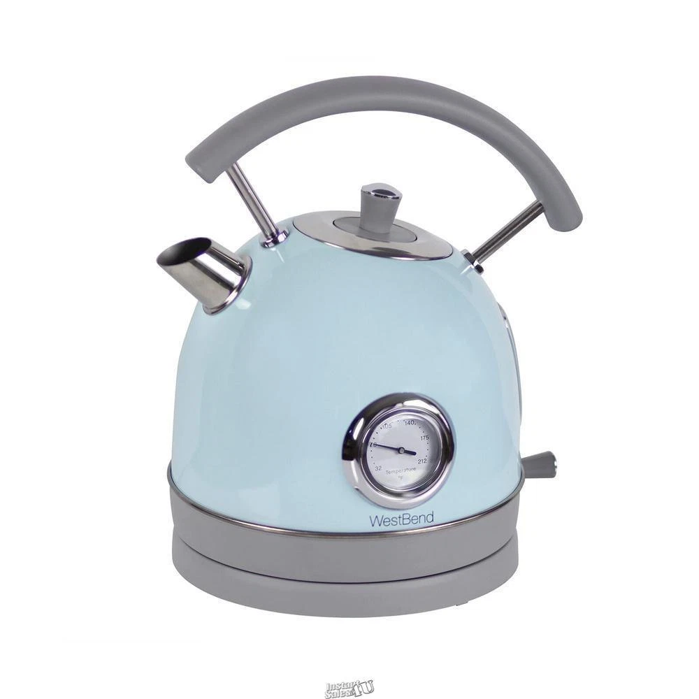 West Bend Electric Kettle Retro-Styled Stainless Steel 1500 Watt Auto-Shutoff