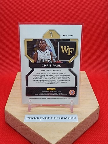 2022 Panini Prizm Draft Picks Green Prizm Chris Paul #8 - Picture 2 of 2