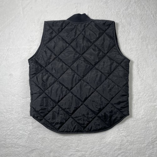 Vintage Campus Workwear Vest Mens Medium Black Puffer Quilted Puff Insulated - Picture 8 of 10