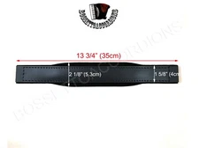 ACCORDION BASS STRAP Top Quality Black Leather / Velvet 350x53